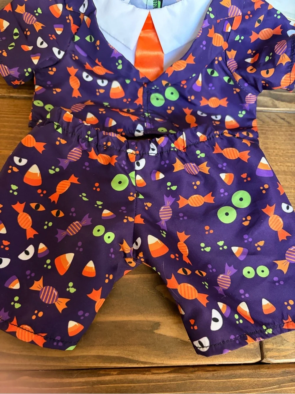 Build a Bear Halloween Orange Tie Out Fit CUTE! NWT